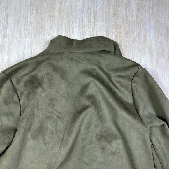 Philosophy Faux Suede Microfiber Cascade Lapel Waterfall Open Front Jacket 1X - Picture 7 of 16